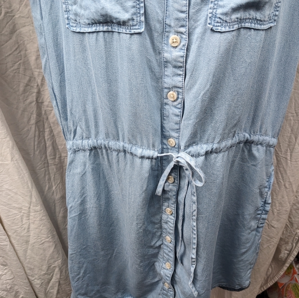 Thread & Supply Light Blue Button-Down Shirt Dres… - image 3